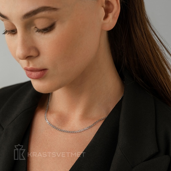 Цепь из платины, плетение «Ромб двойной»